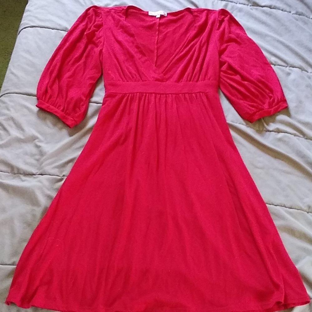 Red knee length dress